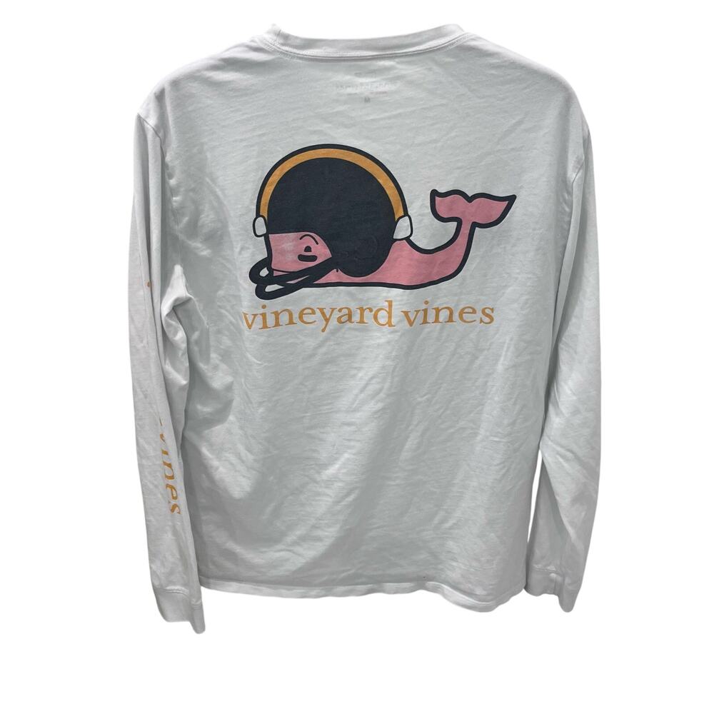Vineyard Vines Pittsburgh Steelers Helmet Whale Long Sleeve T-Shirt White Mens M